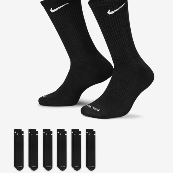 Nike 
Training Crew Socks (6 Pairs)
Nike Everyday Cushioned - Picture 5 of 9